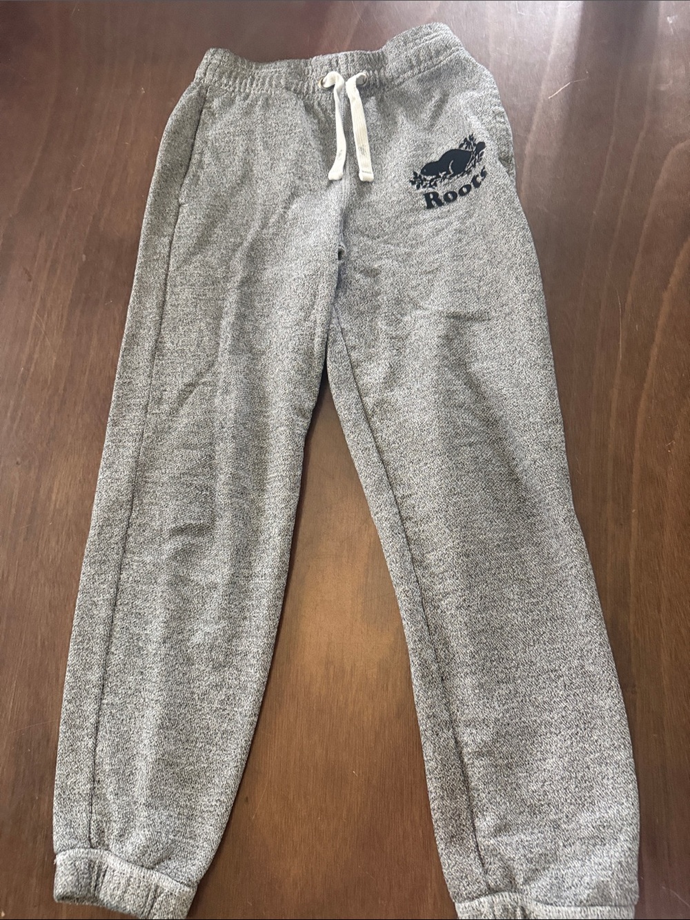 Roots Kids Heather Grey Sweat Joggers with Logo
